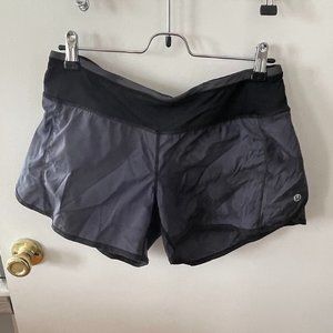 Lululemon Black and Gray Athletic Shorts, Built in Underwear, Size 6 GENTLY WORN